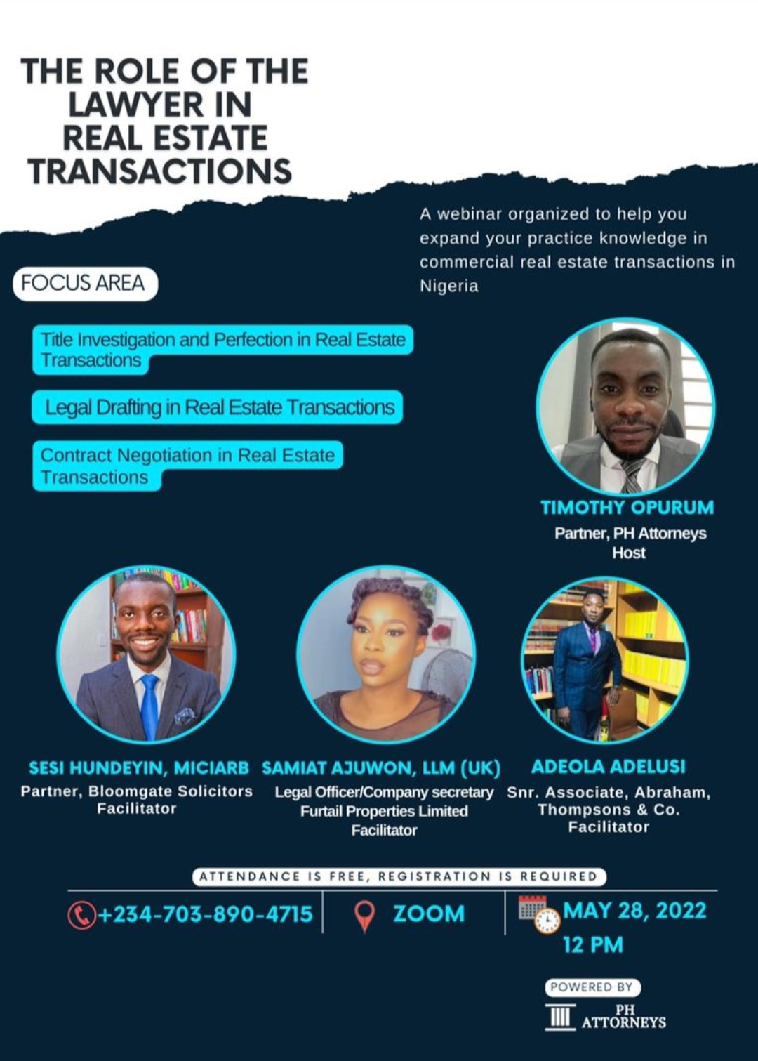 Potentials House Attorneys Holds Webinar on “The Role of The Lawyer in Real Estate Transactions”