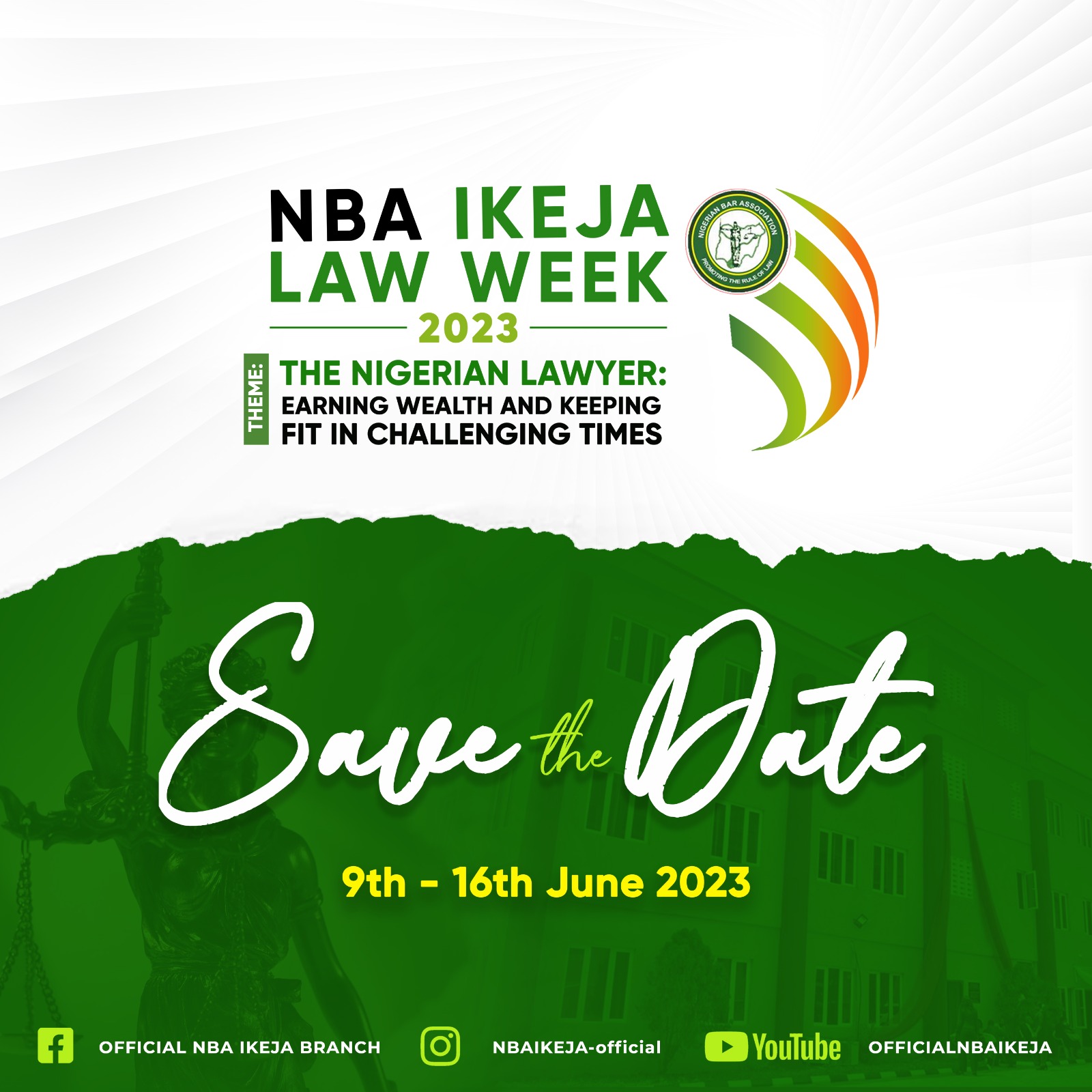 10 Days Countdown: NBA Ikeja Branch Law Week 2023 – Enhancing Wealth and Fitness for Nigerian Lawyers