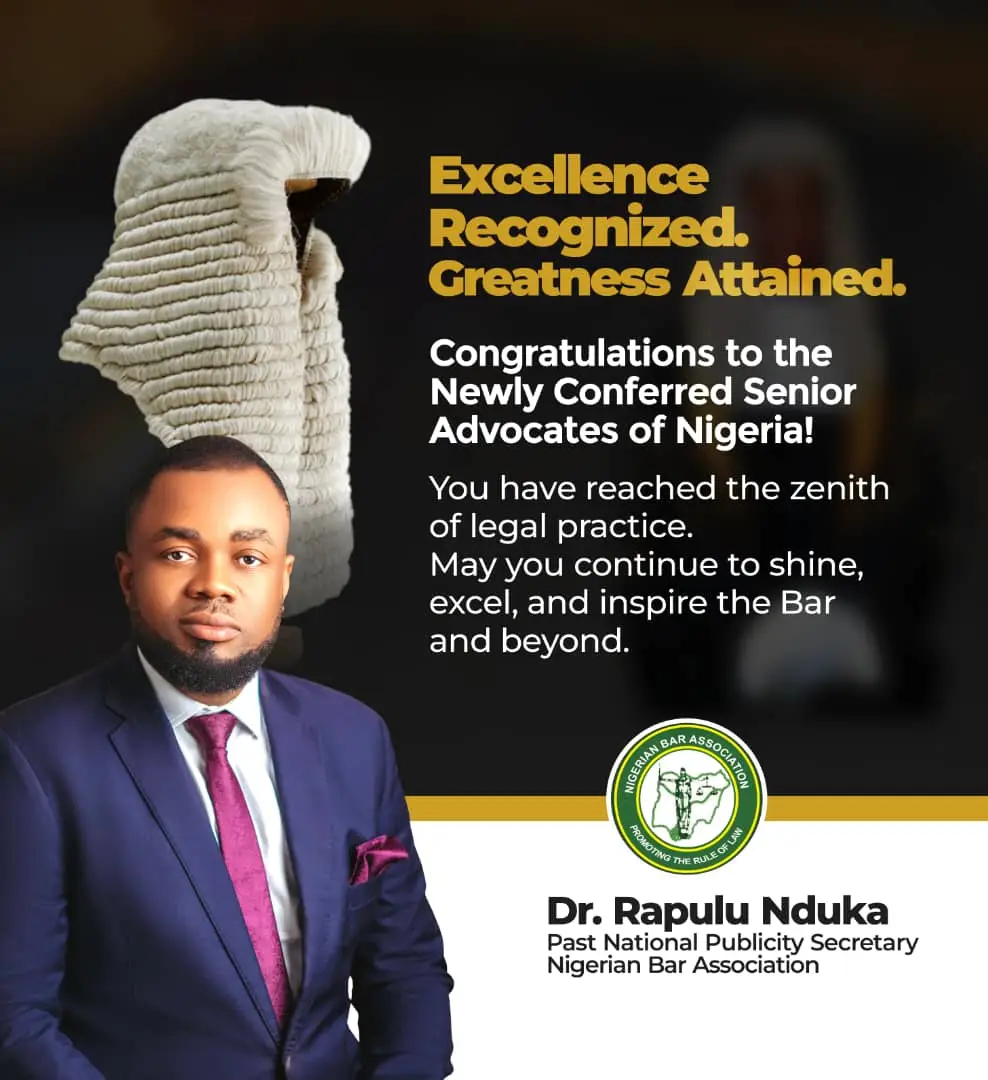 Dr. Rapulu Nduka Congratulates New SANs, Says Honour Reflects Excellence and Dedication