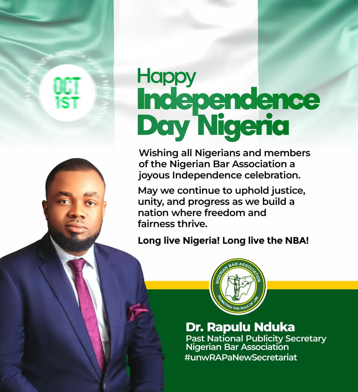 Dr. Rapulu Nduka Calls for Renewed Commitment to Nation-Building on Independence Day
