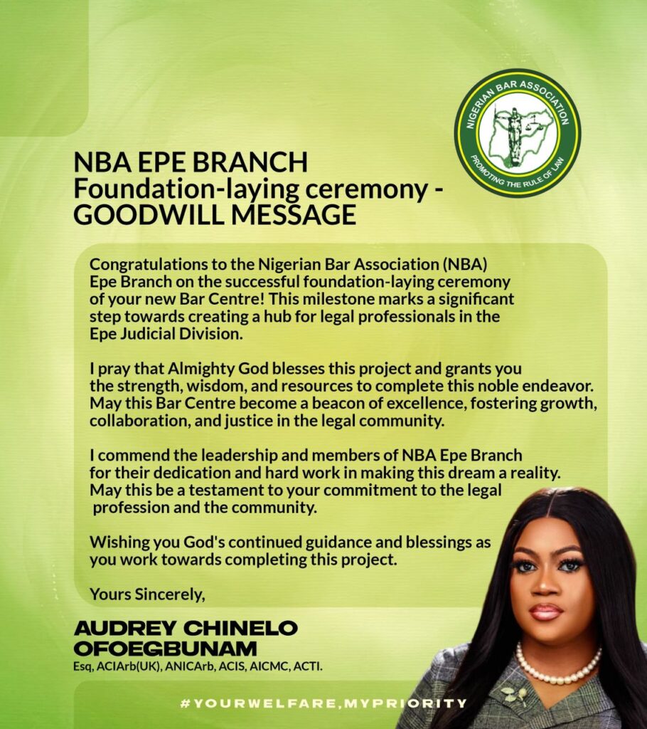 Audrey Chinelo Ofoegbunam, Esq., Extends Goodwill to NBA Epe Branch on the Foundation-Laying Ceremony of Its New Bar Centre 1 WhatsApp Image 2025 12 15 at 18.19.40
