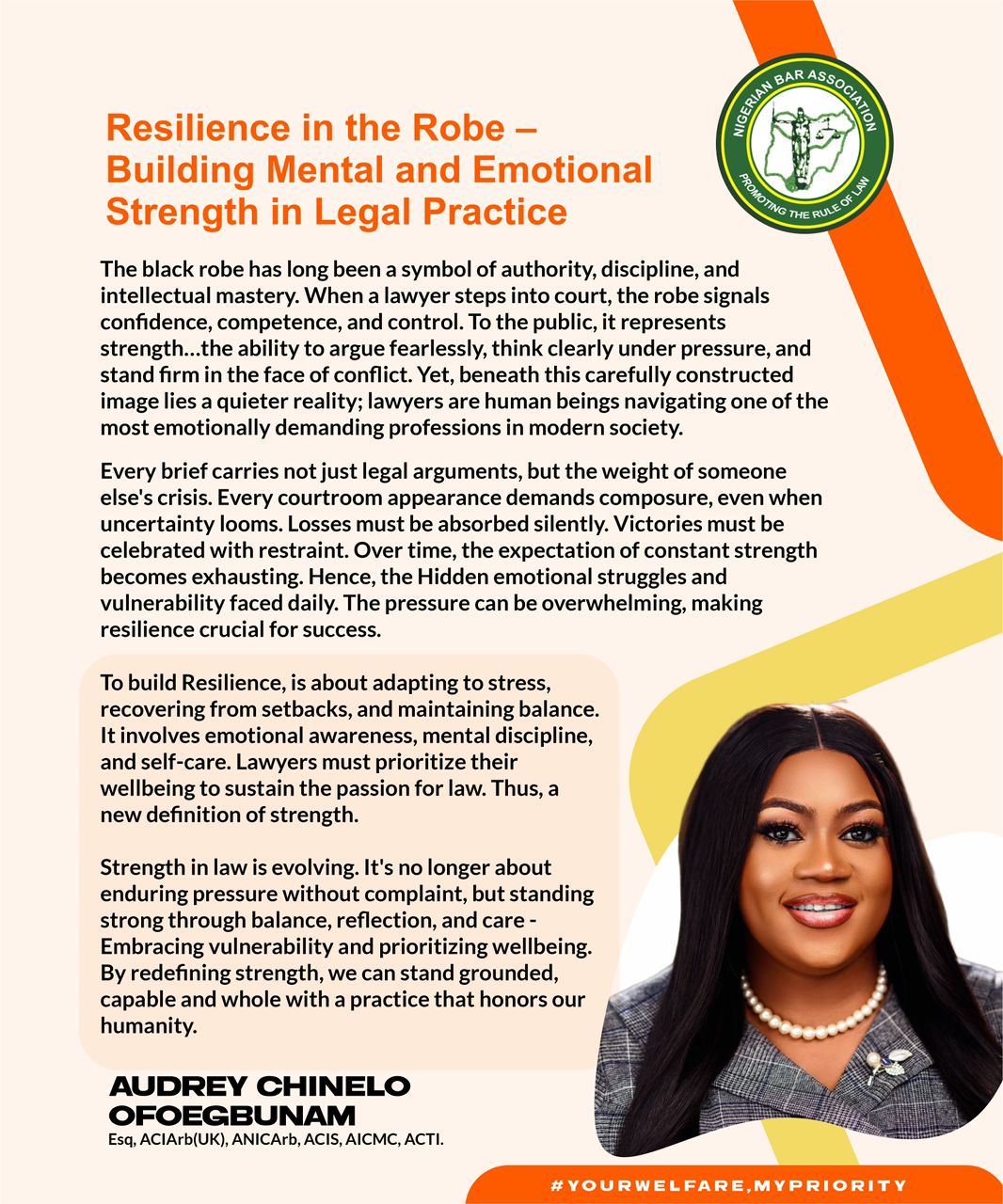Resilience in the Robe – Building Mental and Emotional Strength in Legal Practice – By Chinelo Audrey Ofoegbunam