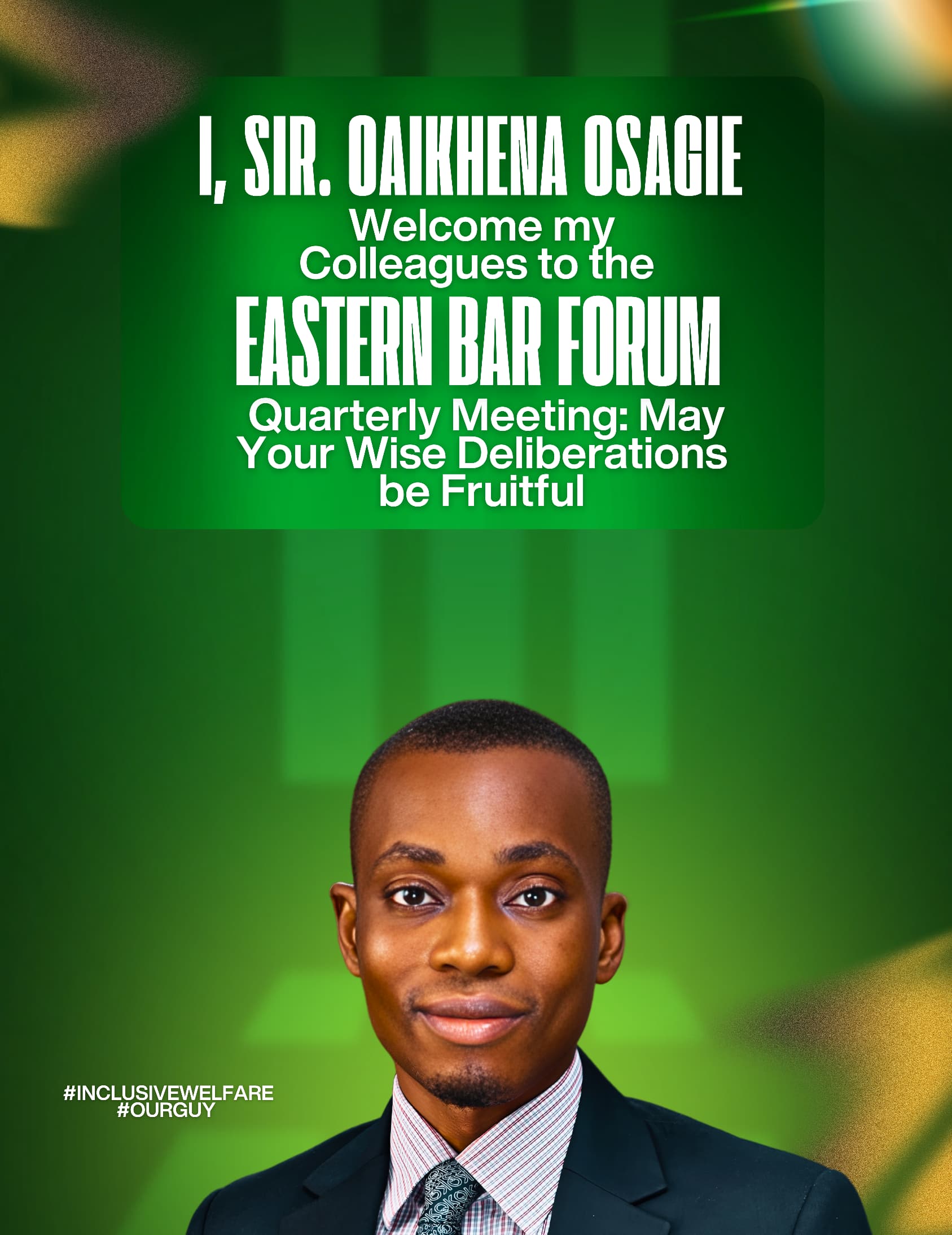 Sir Oaikhena Osagie Commends the Eastern Bar Forum on Its Quarterly Meeting and Collective Strength