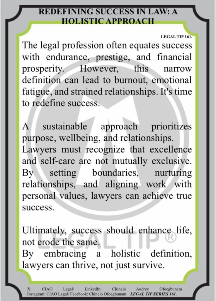 REFINING SUCCESS IN LAW