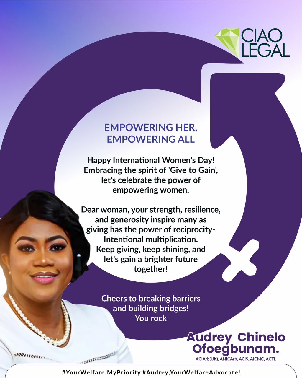 Audrey Chinelo Ofoegbunam, Esq., Marks International Women’s Day with a Call to Empower Women and Build a Brighter Future