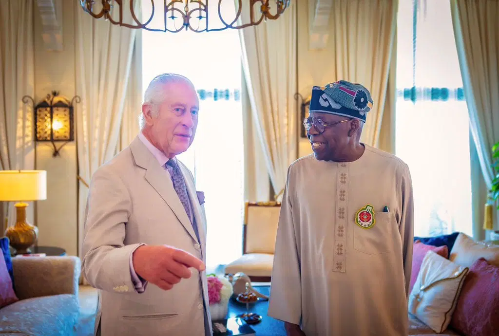 File photo of King Charles if the United Kingdom and President Bola Tinubu