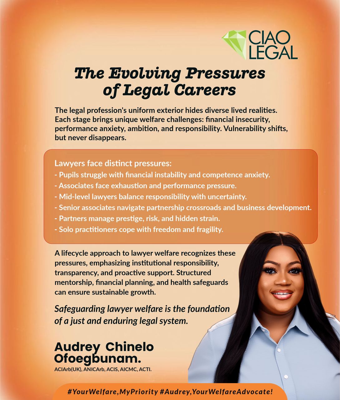 From Pupil to Partner: The Welfare Gap Across Career Stages – By Chinelo Audrey Ofoegbunam