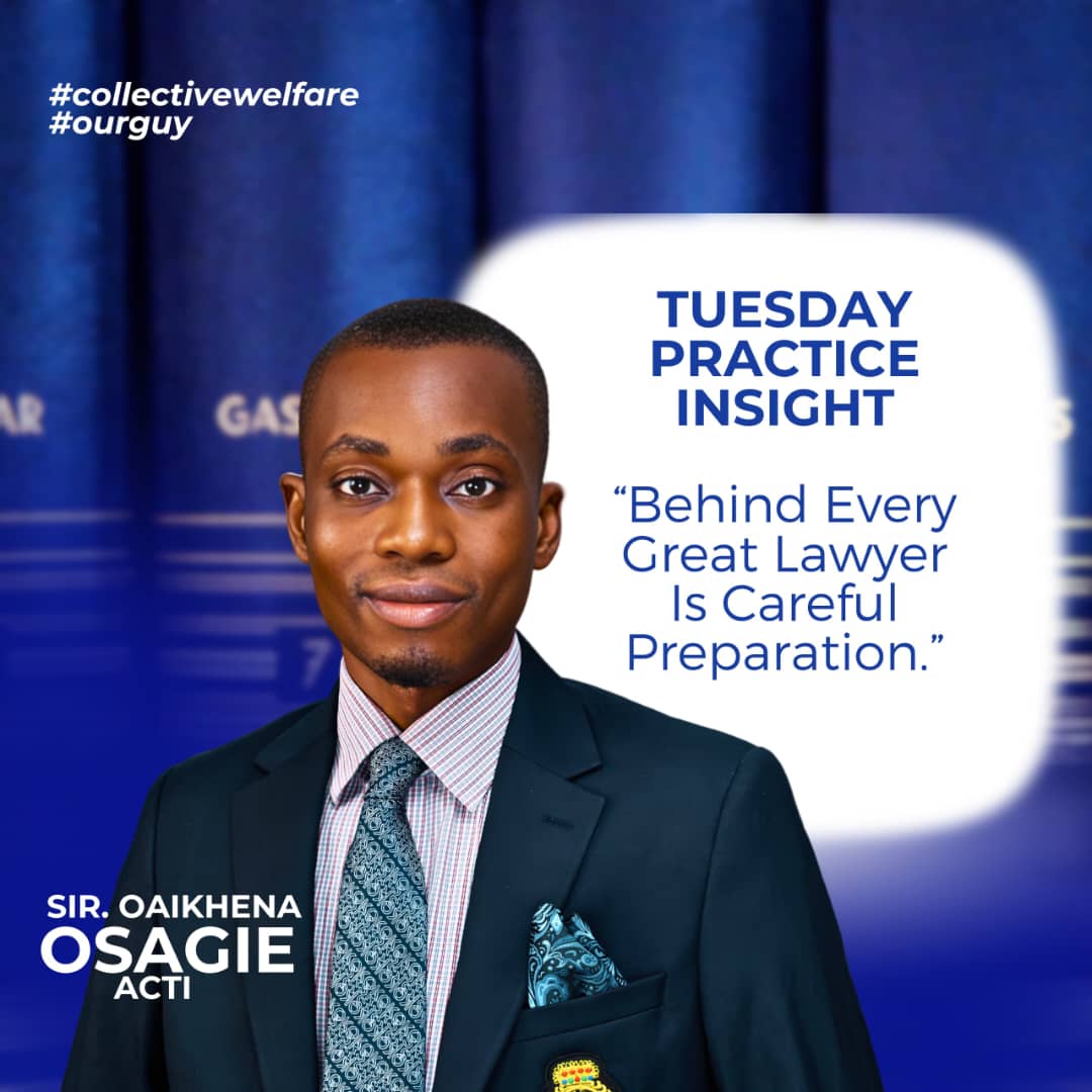 Sir Oaikhena Osagie Highlights Preparation as the Pathway to Professional Excellence at the Bar