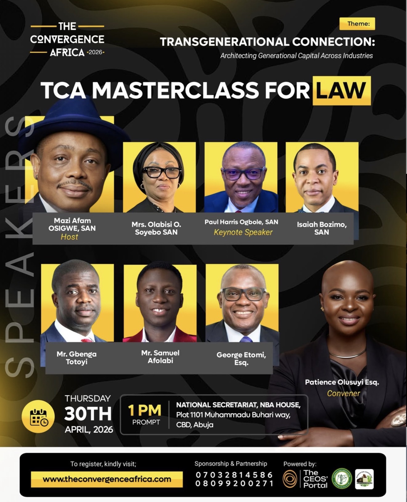 Legal Practitioners Set To Gather In Abuja on 30th April For Convergence Africa Masterclass
