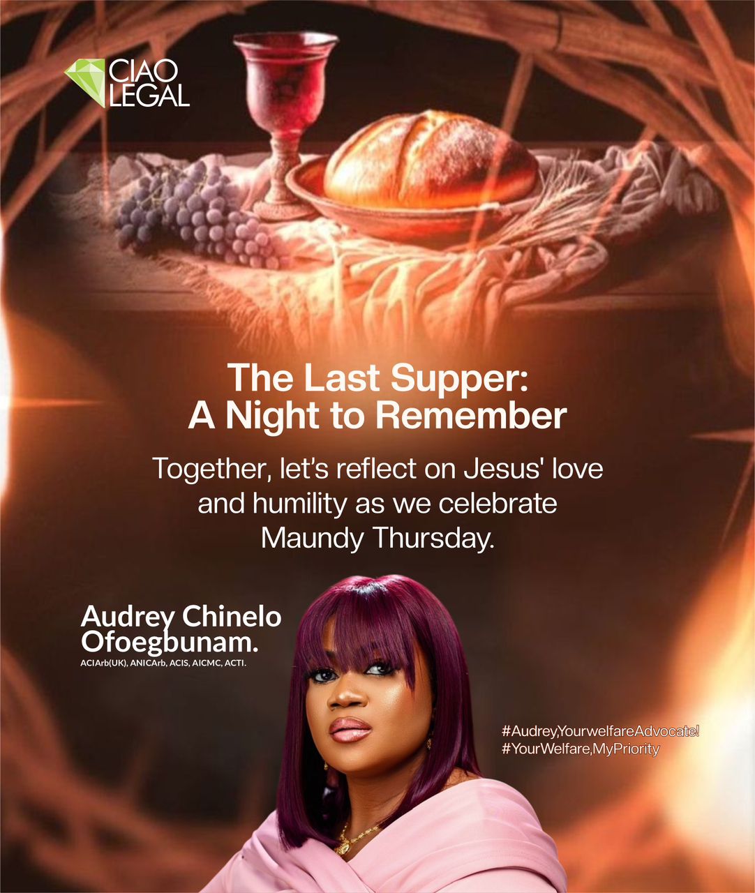 Audrey Chinelo Ofoegbunam Urges Faithful to Embrace Service and Love on Maundy Thursday