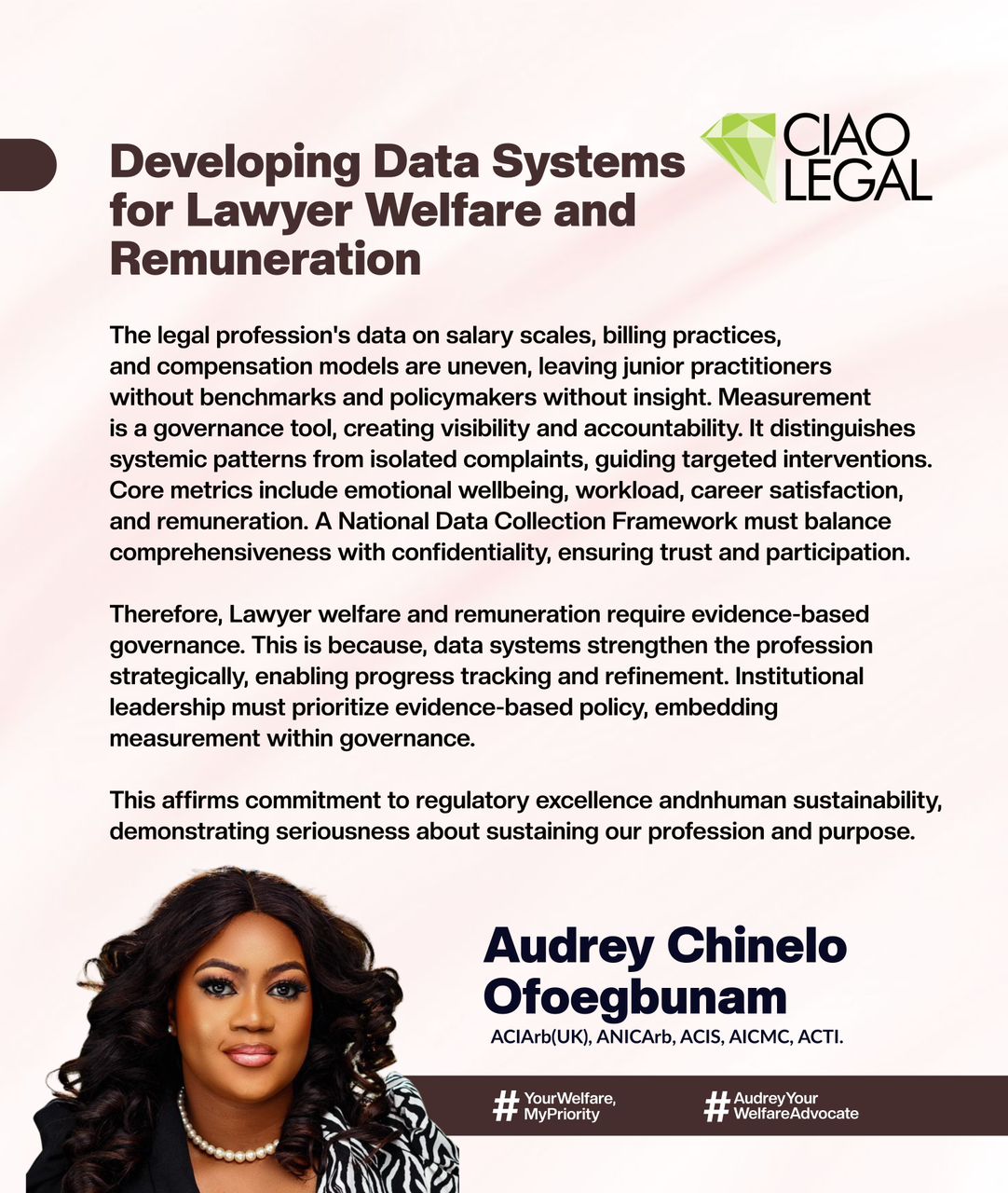 Audrey Chinelo Ofoegbunam Proposes Structured Metrics to Tackle Burnout and Financial Instability in Law