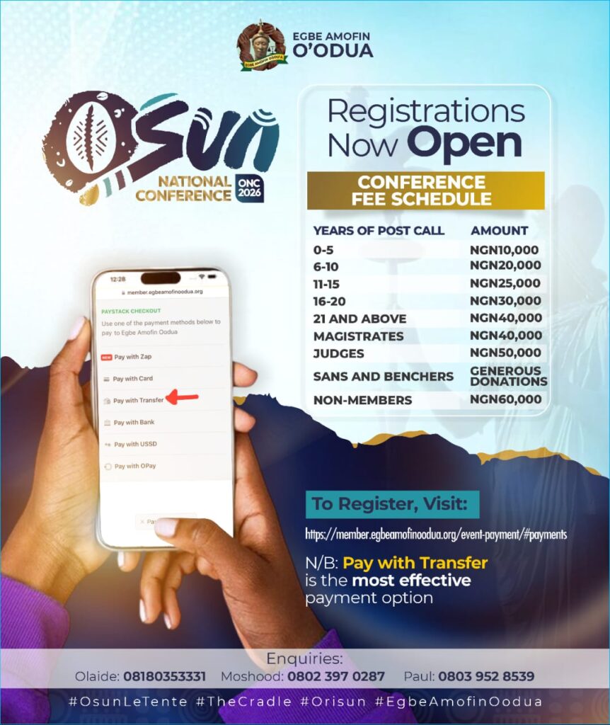 Osun National Conference 2026 Committee Urges Prompt Registration as VIP Window Remains Limited 1 WhatsApp Image 2026 05 12 at 3.29.19 PM 1