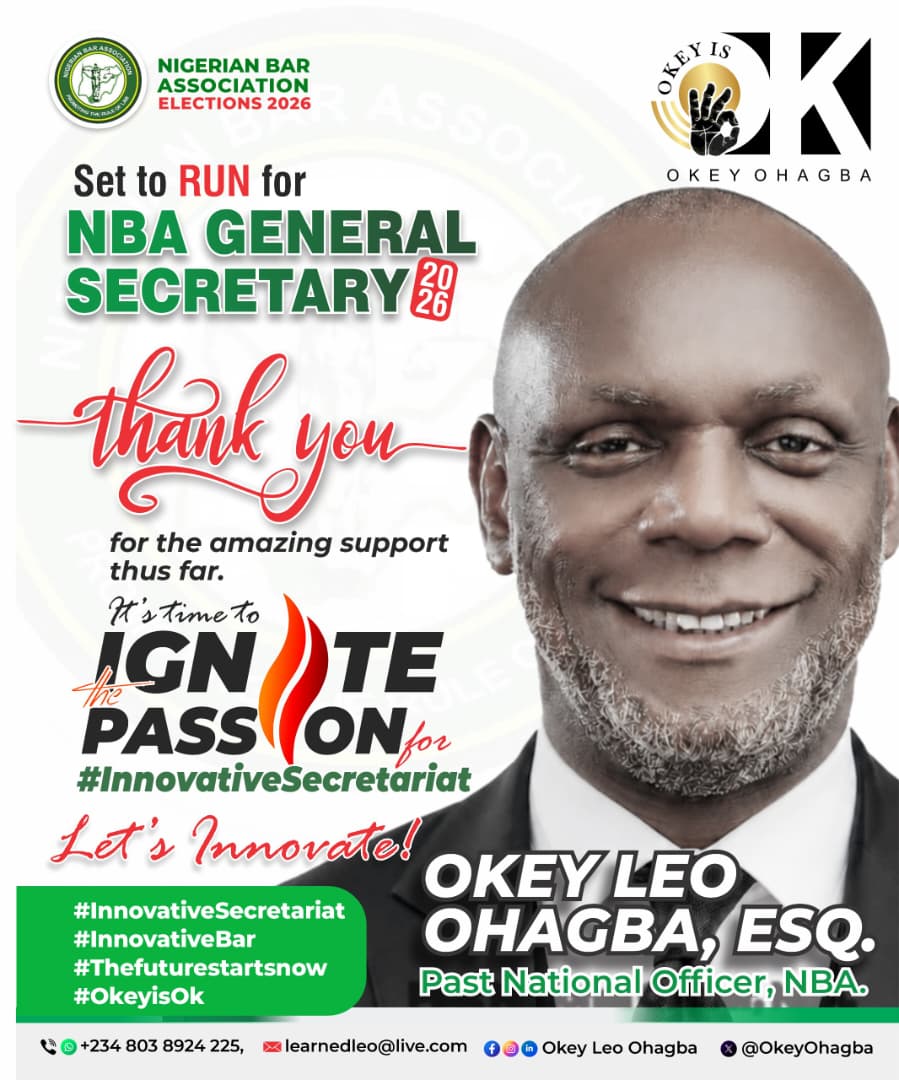 Okey Leo Ohagba Pledges Service, Innovation, and Excellence in NBA General Secretary Campaign