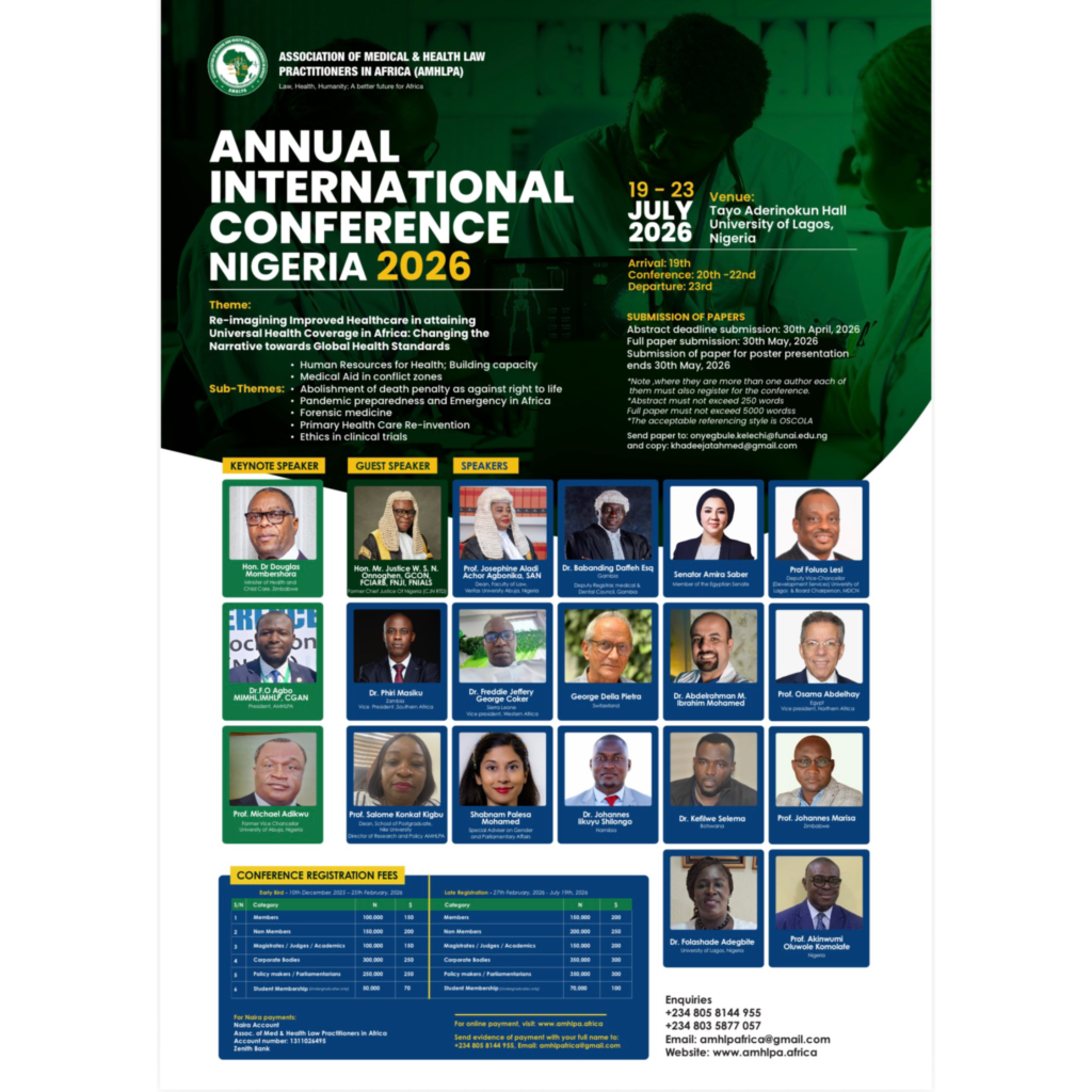 Africa’s Health and Legal Experts Set to Converge in Lagos for AMHLPA International Conference 2026 1 photo output
