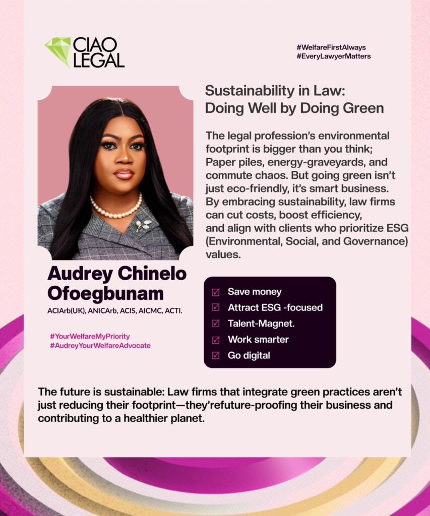 Audrey Chinelo Ofoegbunam - candidate for NBA National Welfare Secretary, Advocates Sustainable Legal Practice, Calls for Green Innovation Across the Bar 1 WhatsApp Image 2026 06 03 at 8.15.52 AM