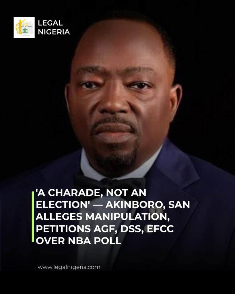 'A Charade, Not an Election' — Akinboro Alleges Manipulation, Petitions AGF, DSS, EFCC Over NBA Poll 1 A charade not an election