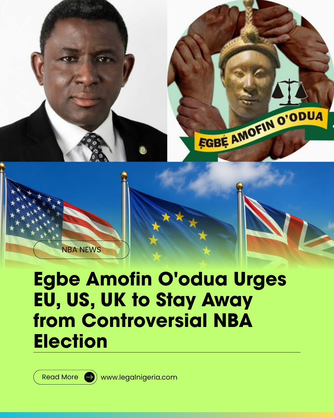 Egbe Amofin O’odua Urges EU, US, UK to Stay Away from Controversial NBA Election