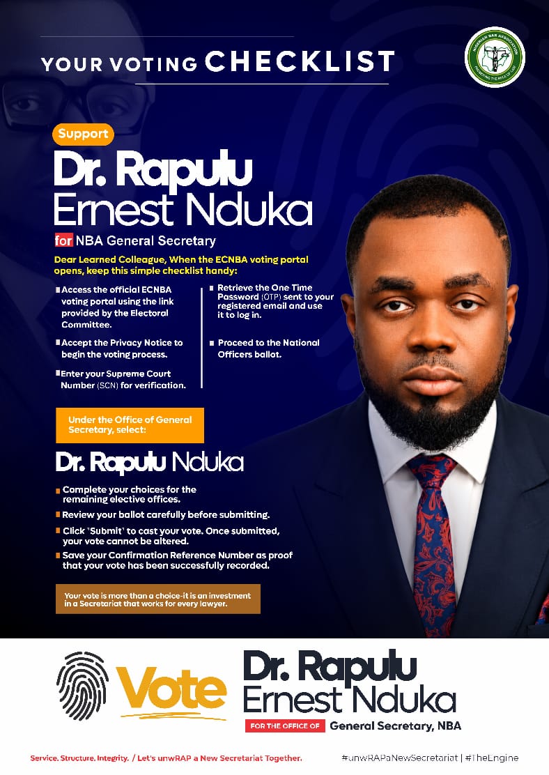 Dr. Rapulu Nduka Guides NBA Members Through ECNBA Voting Process Ahead of General Secretary Election