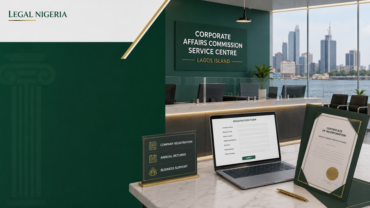 Legal Nigeria illustration of a corporate registration service centre in Lagos