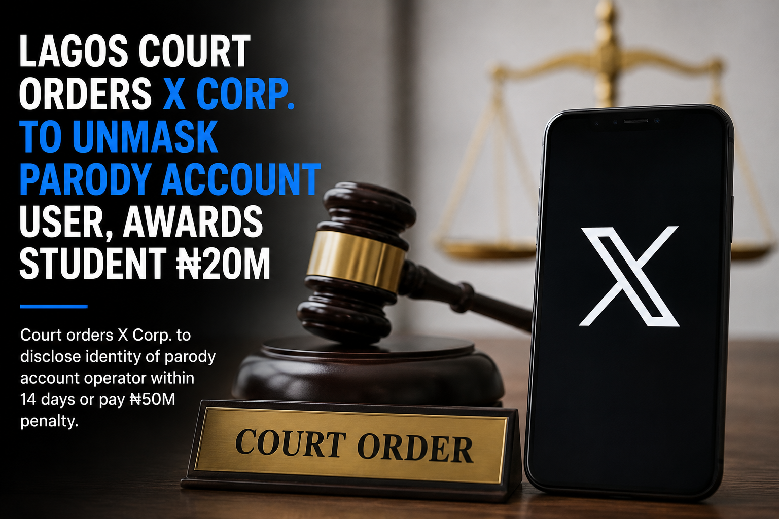 Lagos Court Orders X to Reveal Identity Behind Parody Account, Awards Student N20 Million Damages