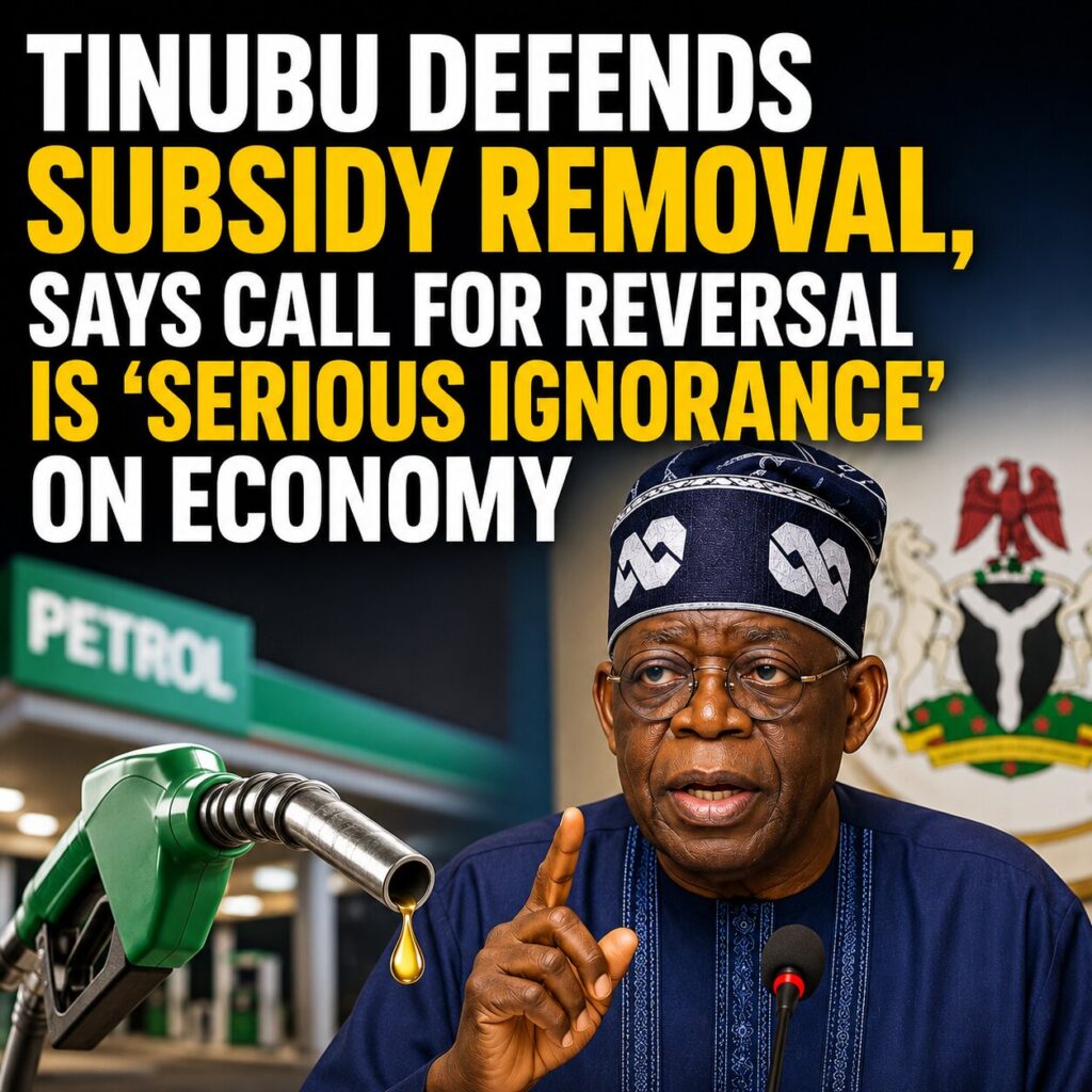 Tinubu Defends Fuel Subsidy Removal, Says Calls for Reversal Show ‘Serious Ignorance’ of Economy 1 7e728d4b bb11 49ad 9c3a d4f30659f9f7