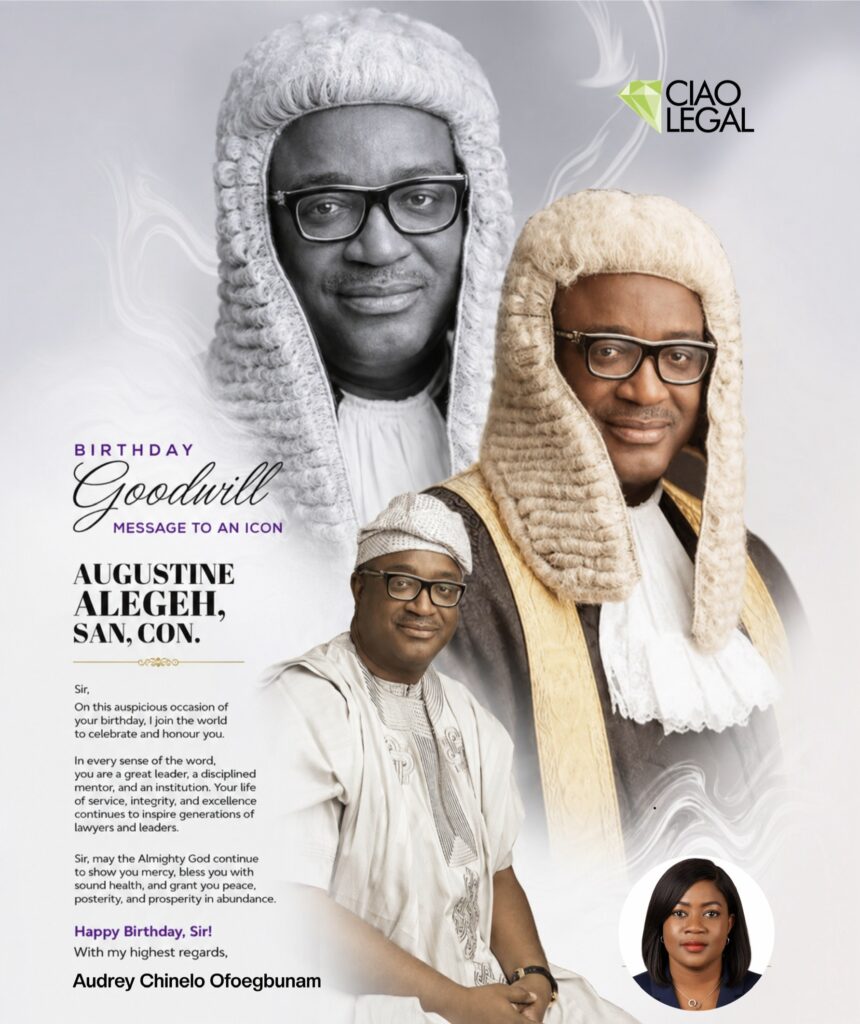 Chinelo Audrey Ofoegbunam Celebrates Former NBA President Augustine Alegeh, SAN, CON, on His Birthday 2 GOOD WILL 1