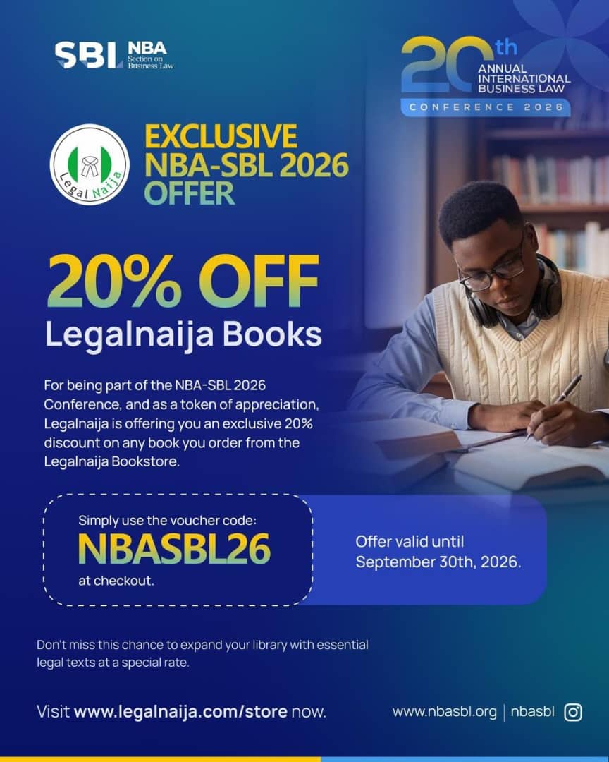 NBA-SBL 2026 Conference: Legalnaija Is Offering Every Attendee 20% Off Their Legal Library