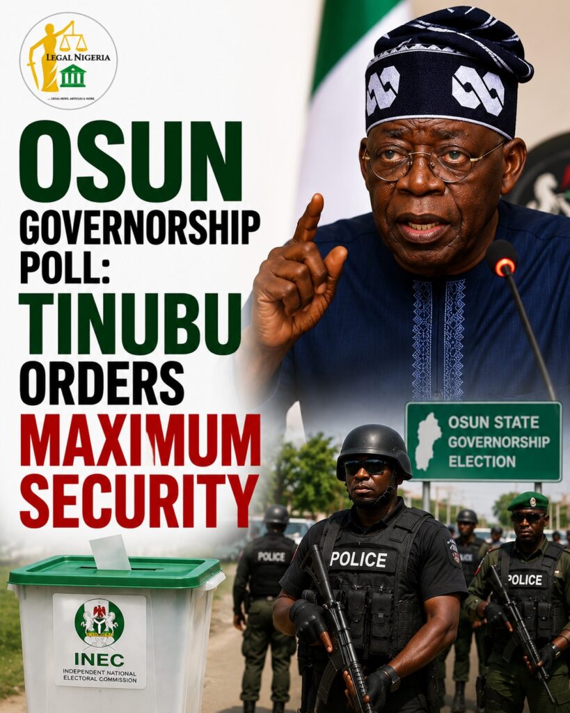 Osun Poll: Tinubu Orders Maximum Security, Charges INEC to Ensure Credible Election 1 legal nigeria osun tinubu maximum security