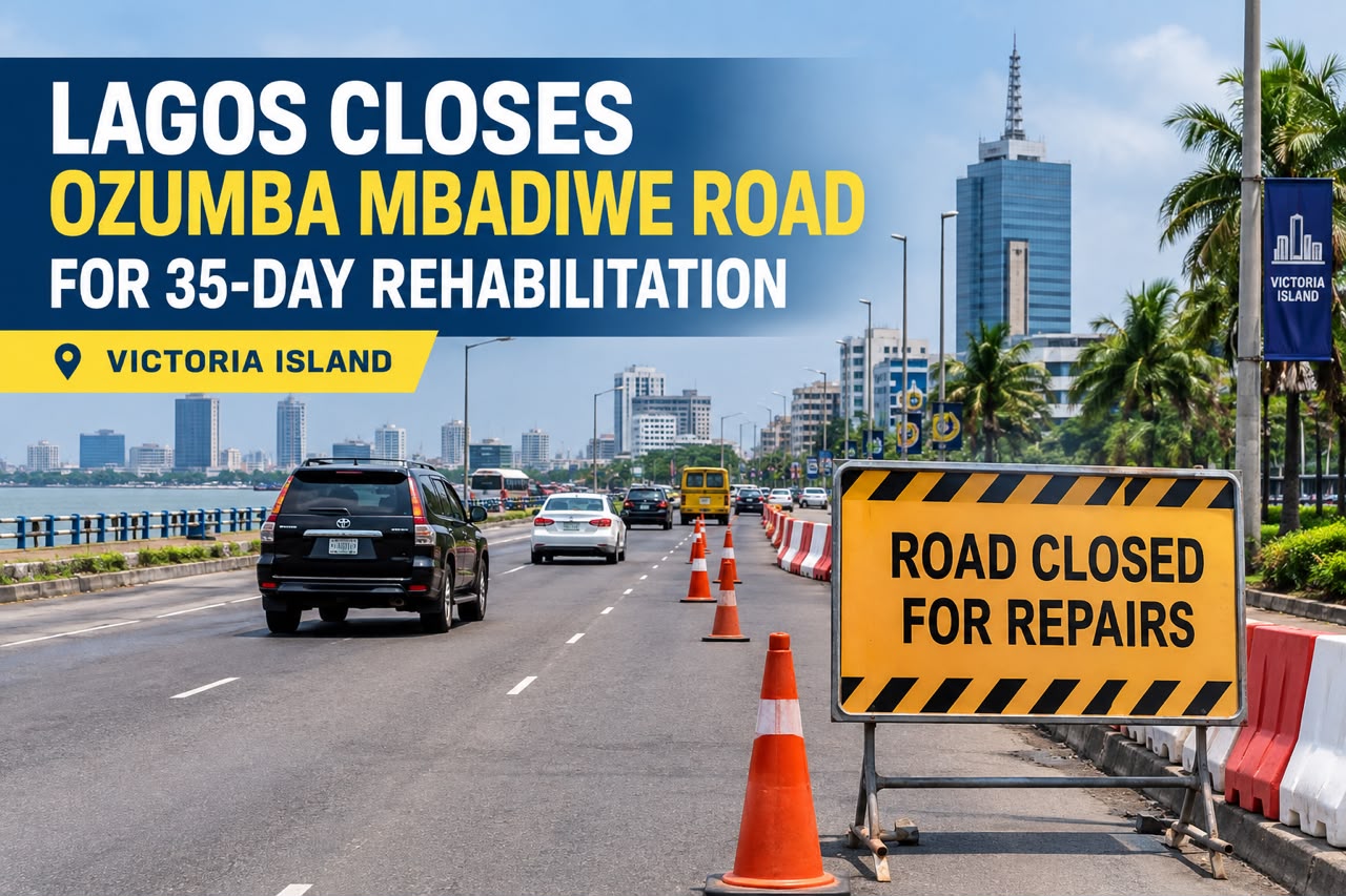 Lagos Closes Ozumba Mbadiwe Road for 35-Day Rehabilitation