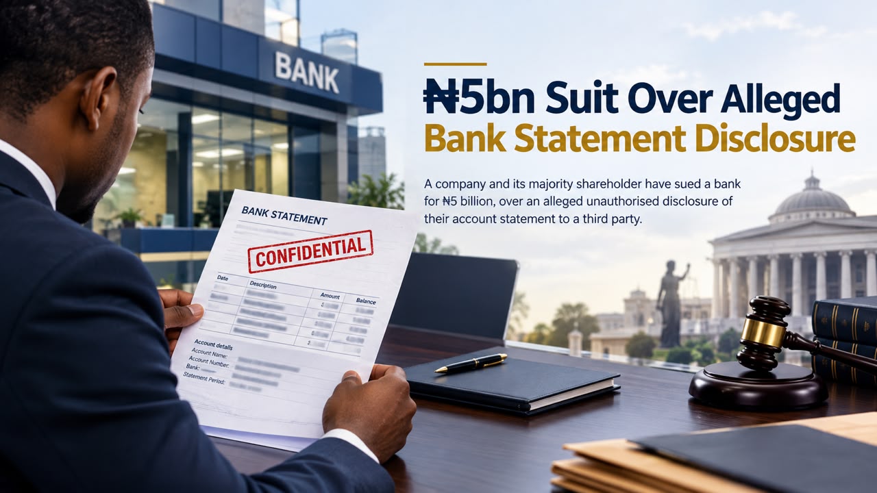 Company and Shareholder Sue FCMB for ₦5 Billion Over Alleged Disclosure of Bank Statement 1 38d54997 e807 44aa a46a 62897d026cdb