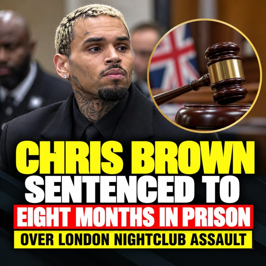 Chris Brown Sentenced to Eight Months in Prison Over London Nightclub Assault, Avoids Jail 1 Chris Brown Sentencing News Graphic