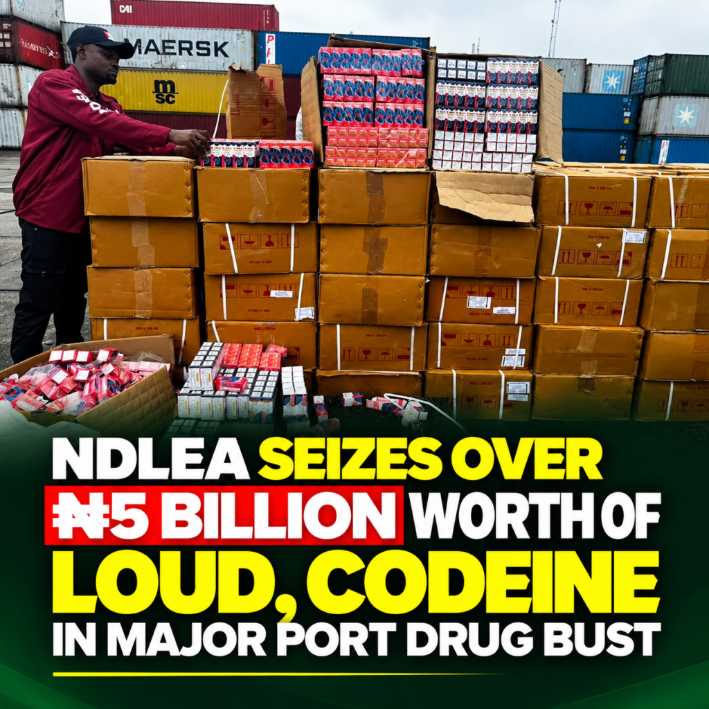 NDLEA Seizes Over N5bn Worth of Loud, Codeine in Major Port Drug Bust 1 NDLEA Port Seizure News Graphic
