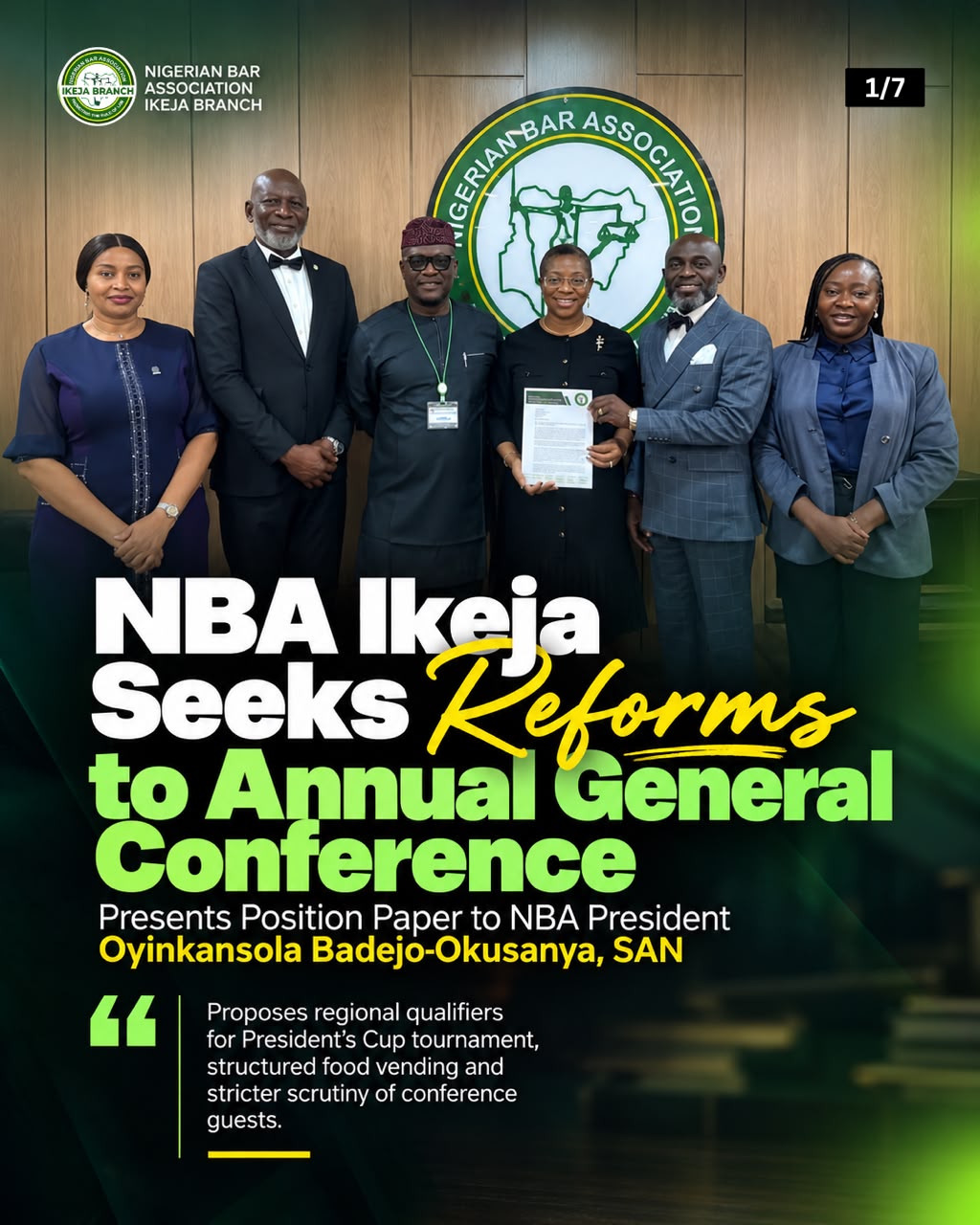 NBA Ikeja Seeks Major Reforms to Annual General Conference, Presents Position Paper to NBA President