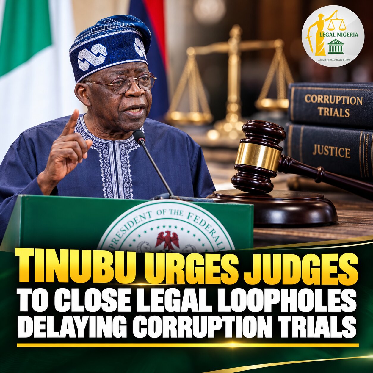 Tinubu Urges Judges to Close Legal Loopholes Delaying Corruption Trials