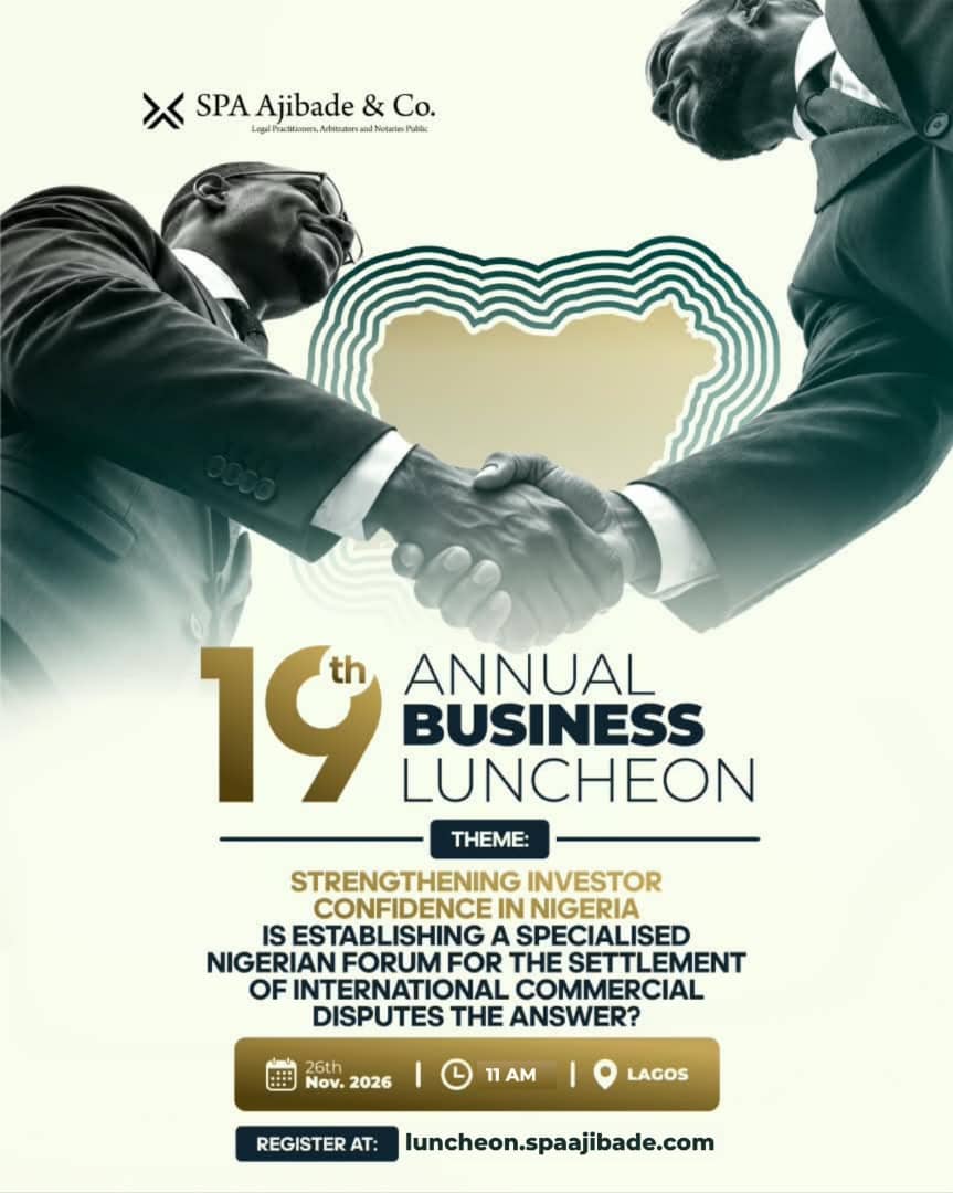 SPA Ajibade & Co. Opens Registration for 19th Annual Business Luncheon, Sets 26th November Date