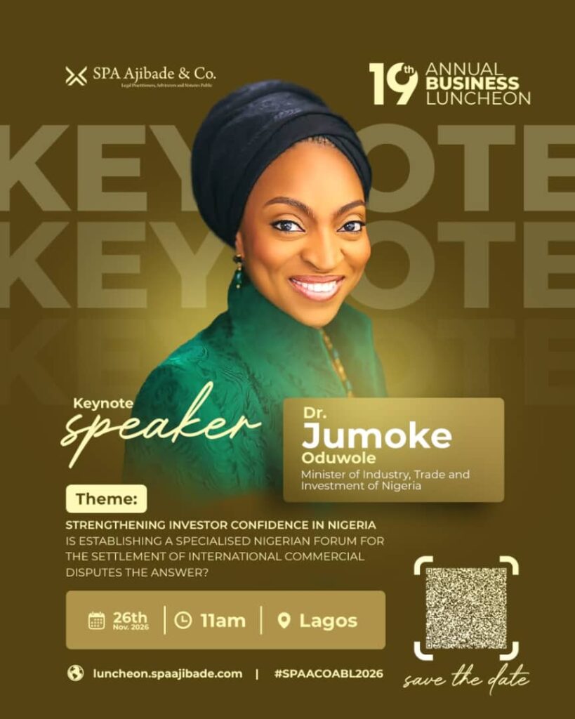 Dr. Jumoke Oduwole to Deliver Keynote at SPA Ajibade & Co.’s 19th Annual Business Luncheon 1 WhatsApp Image 2026 10 28 at 13.05.58 1